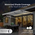 thumbnail image 2 of Semi-Cassette Motorized LED Luxury Patio Awning - 20 x 10 Ft - Silver Gray - Moroccan Collection, 2 of 7