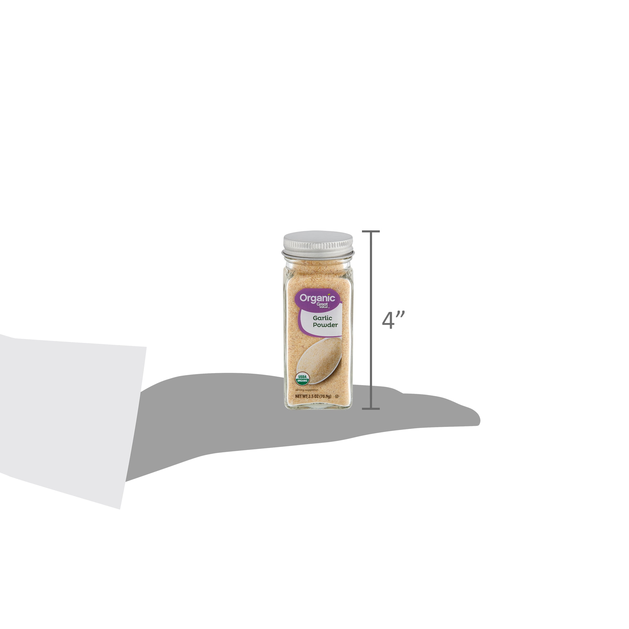 (4 pack) Great Value Organic Garlic Powder, 2.5 oz