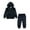 a-Black868, variant on FINALGANG Girls Boys Outfit Unisex Kids Toddlers Solid Color 2 Piece Tracksuit Long Sleeve Zipper Front Hoodie Elastic Waisted Joggers Set For Daily Outdoor Activities