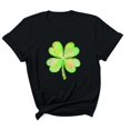 thumbnail image 2 of Meichang T-Shirts Chanceux pour Femmes St Patricks Day Shirts Imprimé Trèfle à Quatre Feuilles Manches Courtes Col Rond Coupe Ample T-Shirts Cadeaux St Patricks Day pour Femmes, 2 of 7