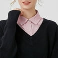 thumbnail image 4 of Hontri White Collar Women Solid Ruffle Detachable Blouse with False Collar Half Elastic Waist Shirt Collar-False Blouse, 4 of 7