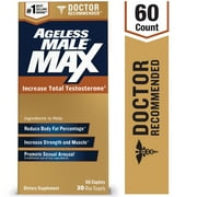 Ageless Male Max Total Testosterone Booster for Men with Ashwagandha, 60 Capsules