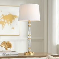 Vienna Full Spectrum Gracie 32" High Brass and Crystal 3-Way Table Lamp
