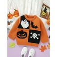 thumbnail image 3 of FEORJGP Little Boys Girls Halloween Christmas Sweaters 6M 9M 12M 18M 2T 3T Toddler Baby Long Sleeve Knitted Pullovers Pumpkin/Contrast Color Crew NeckCozy Warm Casual Clothes for Fall Winter, 3 of 7