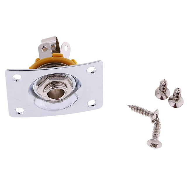 Licencia de Conector de bajo de guitarra Baoblaze rectangular empotrada ST Plata