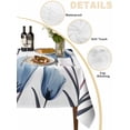thumbnail image 2 of Blue Tulip Table Cloth, Spring Pastoral Flower Watercolor White Waterproof Tablecloth for Rectangle Tables, Reusable Washable Fabric Table Cover for Restaurant Kitchen Dining Tables 60"x102", 2 of 6