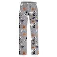 thumbnail image 4 of QWKLEAJ Halloween Pajama Pants Women Loose Wide Leg Lounge Pants Elastic Waist Sleepwear Holiday Party Bottoms Novelty Print Trousers Cozy Home Wear Fall Autumn Nightwear, 4 of 5