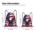 thumbnail image 3 of Hirioo USA Eagle with Spread Wings Print Drawstring Backpack Bag Sport Versatile Sports Backpack for Gym, Travel, Swimming, Beach, 3 of 9