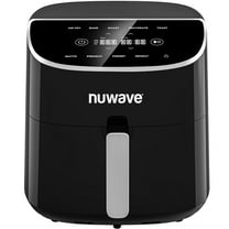 Nuwave 8QT Air Fryer Plus, Smart Digital Touchscreen and 50°F~400°F in Precise 5°, 5 Cook Functions, 100 Presets & 50 Memory, Brio Air Fryer Powerful 1800W for Quick and Easy Meals, Black