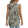 thumbnail image 4 of DailyTrove Women's Zebra Print Sleeveless Tank - V-Neck Casual Top, Bold for Nights & Street Style, 4 of 5