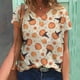 thumbnail image 2 of Tops Para Mujer Salir Tops Moda Casual Verano Con Cuello en V Manga Corta Camiseta Estampada Blusa Odeerbi ODB149017, 2 of 5