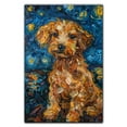 thumbnail image 3 of Dog Canvas Art Decor Creative Dog Picture for Wall Decor Van Gogh Starry Night Bolognese Dog Poster Painting Prints for Living Room Pet Club, 3 of 6