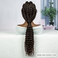 thumbnail image 7 of 28 Inches Lace Frontal Synthetic Braided Wigs Lace Front Braided Ponytail Wig Natural Knotless with Baby Hair for Black Women Daily Use (1B/33 Color), 7 of 7
