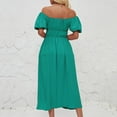 thumbnail image 6 of Lmnyox Off Shoulder Maxi Dress for Women Casual Puff Short Sleeve Dress Flowy Cocktail Party Dress, 6 of 7