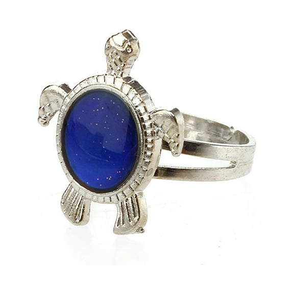 WHAMVOX Novelty Turtle Shaped Color Mood Ring Finger Ring with Adjustable Size