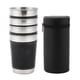 thumbnail image 2 of Copa de vino portátil BuyWeek 4 piezas 170 ml acero inoxidable con Funda de cuero PU, 2 of 9