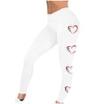 thumbnail image 4 of QATAINLAV Women's Valentine Day Leggings Novelty Letter Graphic Print Tight Yoga Pants Casual Elastic High Waisted Tummy Control Sport Leggings Prime Sales Today White XL, 4 of 7