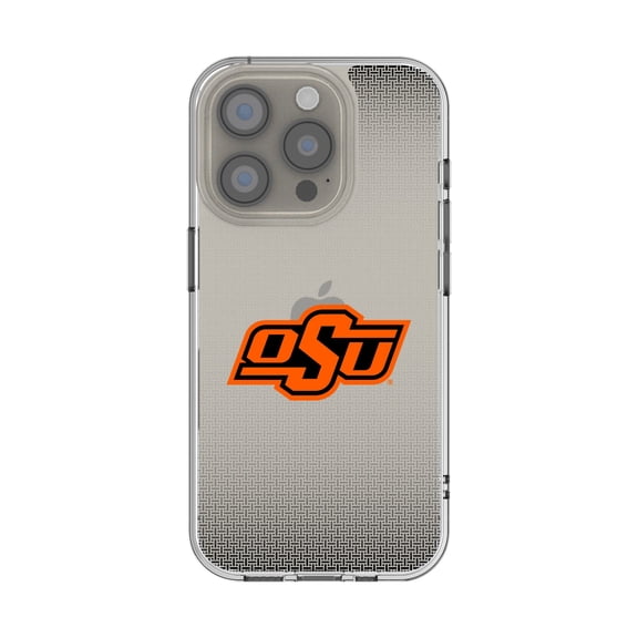 Oklahoma State Cowboys Linen Logo iPhone Clear Case