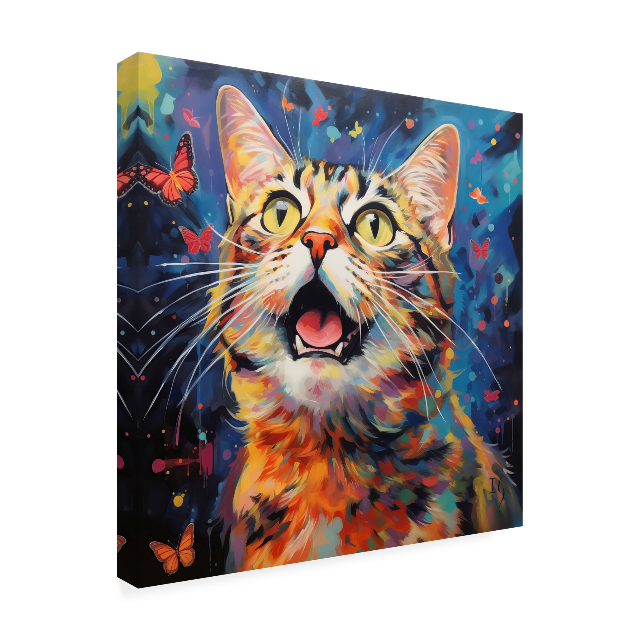 Canvas Wall Art - Ivan Guaderrama 'Butterfly Dance' Wall Art for Living Room, Bedroom, or Office Décor by Trademark Fine Art - 18 x 18 Inches