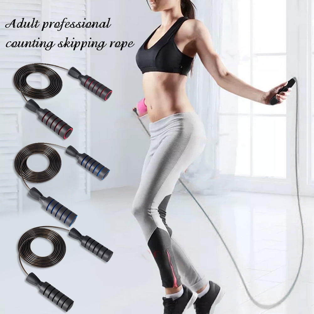 Fitness Skipping Jumping Gyming Workout Rope Counter Speed Exercise Foam Handles 