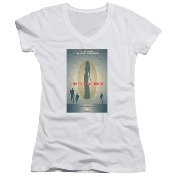 Star Trek Tng Season 5 Episode 21 Junior Women's V-Neck T-Shirt White
