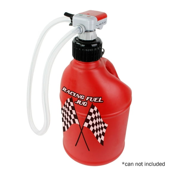 TERA PUMP TRFA01-XL Racing Fuel Transfer Pump with Various Gas Can Fittings including Racing Fuel Cell Jugs Adapter & Advanced Auto-Stop & Flexible In/Out Take Hose - 3GPM