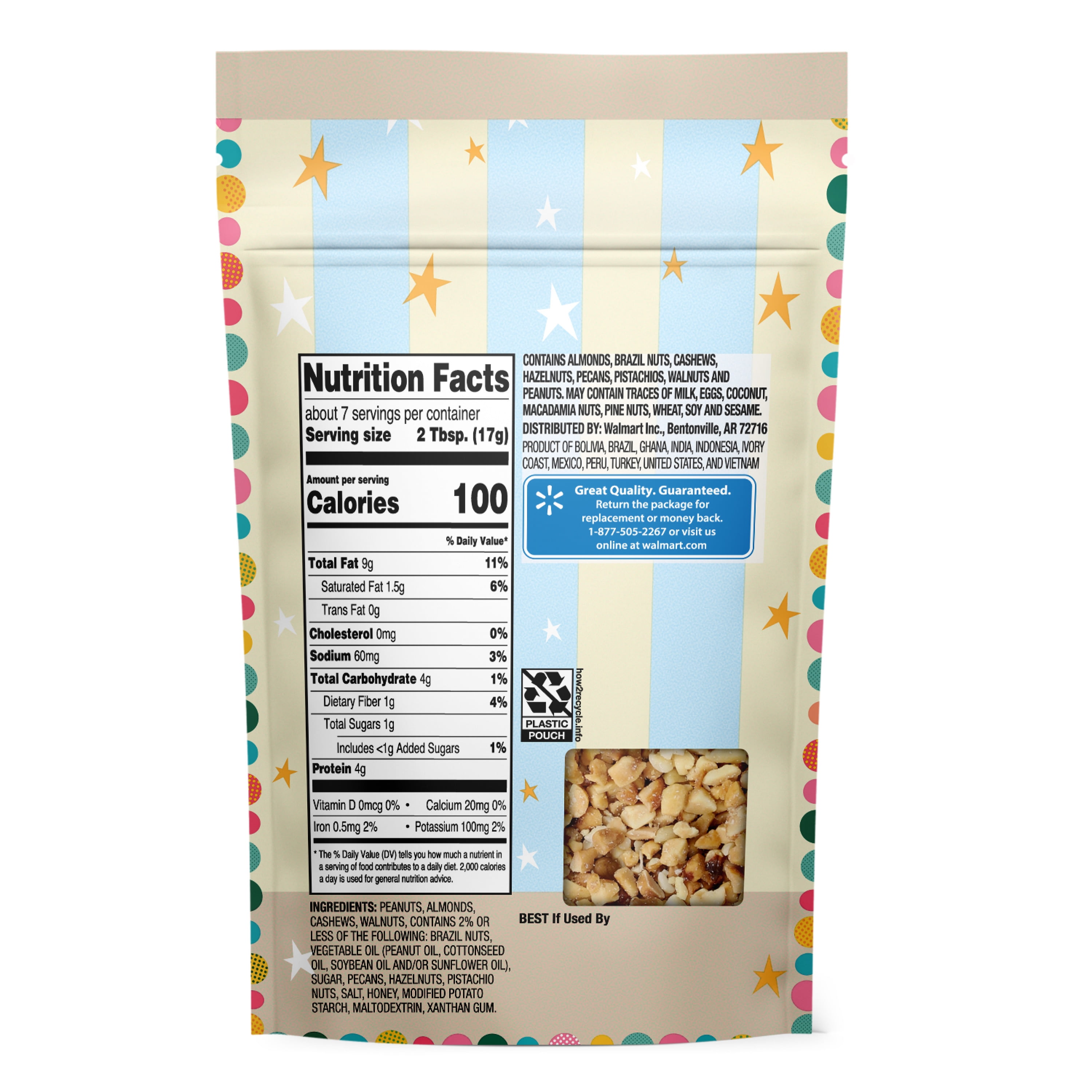 Great Value Mixed Nuts Dessert Topping, 4 oz
