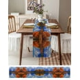 thumbnail image 3 of Blue Mountain Table Runner 72 Inches, Modern Art Yellow Forest Lake Bed Runner Dresser Scarves Tabletop for Indoor Outdoor Parties/Ceremony/Banquet, 16" x 72", 3 of 8