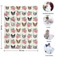 thumbnail image 4 of White Boston Terrier and Flower Blanket,Comfortable Soft Flannel Throw Blanket,All Season,Warm Lightweight Blankets for Sofa Bed Couch Living Room Chair,30"x40", 4 of 4