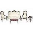 thumbnail image 3 of Melody Jane Maison de Poupée Acajou & Blanc Mobilier de Salon Victorien Ensemble Miniature 5 Pcs, 3 of 4