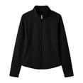 thumbnail image 4 of Ashyfjp Zip Up Jackets for Women Casual Solid Color Long Sleeve Mock Neck Lightweight Track Jacket, Size (S-XXL), 4 of 5