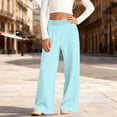 thumbnail image 7 of Lutiedan Sweatpants for Girls Wide Leg Athletic Workout Running Pants High Waisted Jogger Pants with Pockets,Blue,12-13 Years, 7 of 7