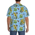 thumbnail image 3 of Sikiie Sunflowers And Bees Men's Cuban Shirt, Hawaiian Shirts, Business Casual Button Down Shirts, Short Sleeve Shirt-4X-Large, 3 of 5
