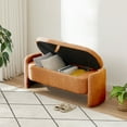thumbnail image 2 of Kossmai Oval Lamb Fleece Fabric Storage Bench 47.24"L, 2 of 5