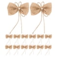 thumbnail image 1 of 15 lazos de arpillera natural prefabricados, de yute rústico, para coronas, decorativos, para manualidades, árbol de Navidad, decoración de granja., 1 of 5