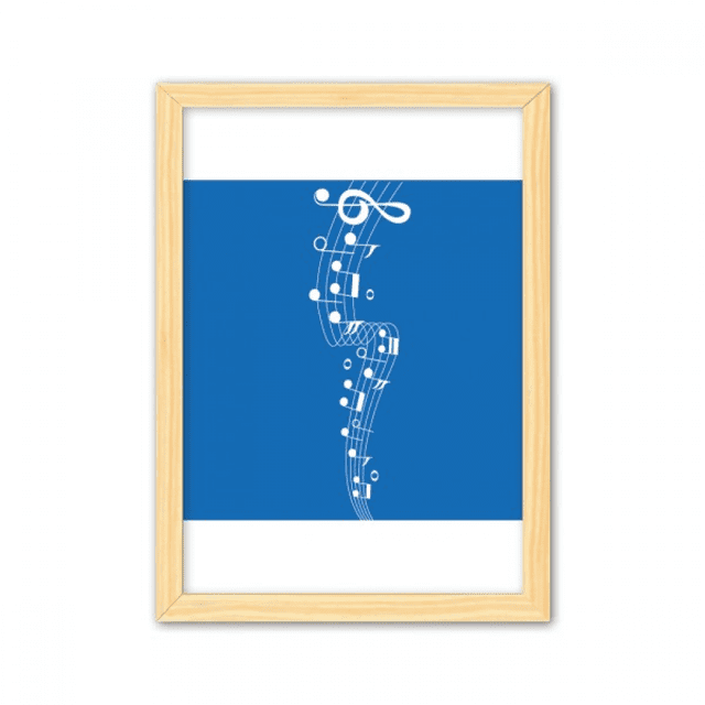 Azul jumpg musica 5-le personal Cuadro de madera decorativa marco de casa A4