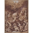 thumbnail image 2 of Jacopo Zucchi 14x18 Black Ornate Wood Framed Double Matted Museum Art Print Titled - Jupiter Fighting the Giants (1540-96), 2 of 5