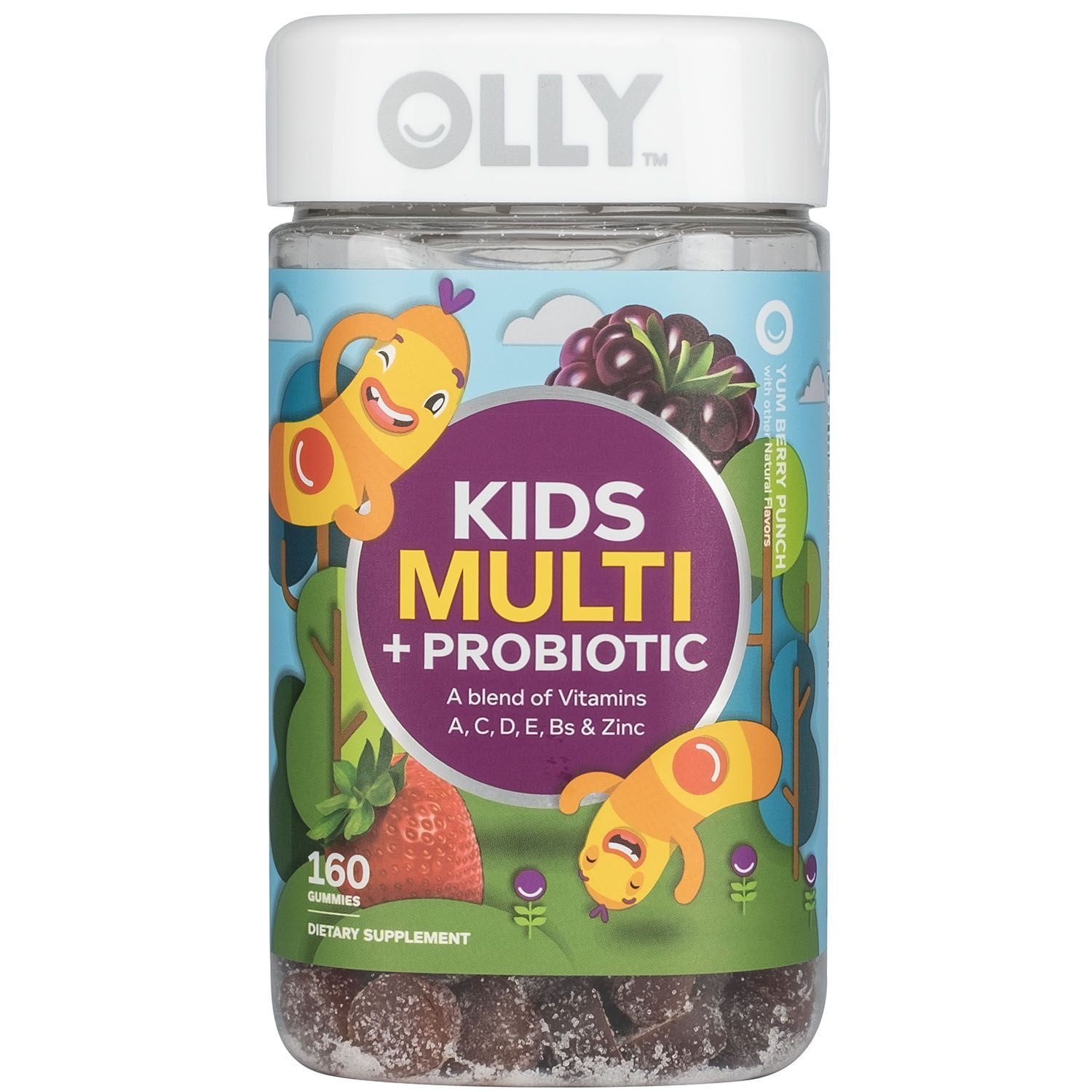 Olly Olly Kids Multi Probiotic Yum Berry Punch Vitamin Gummies 160 Ct