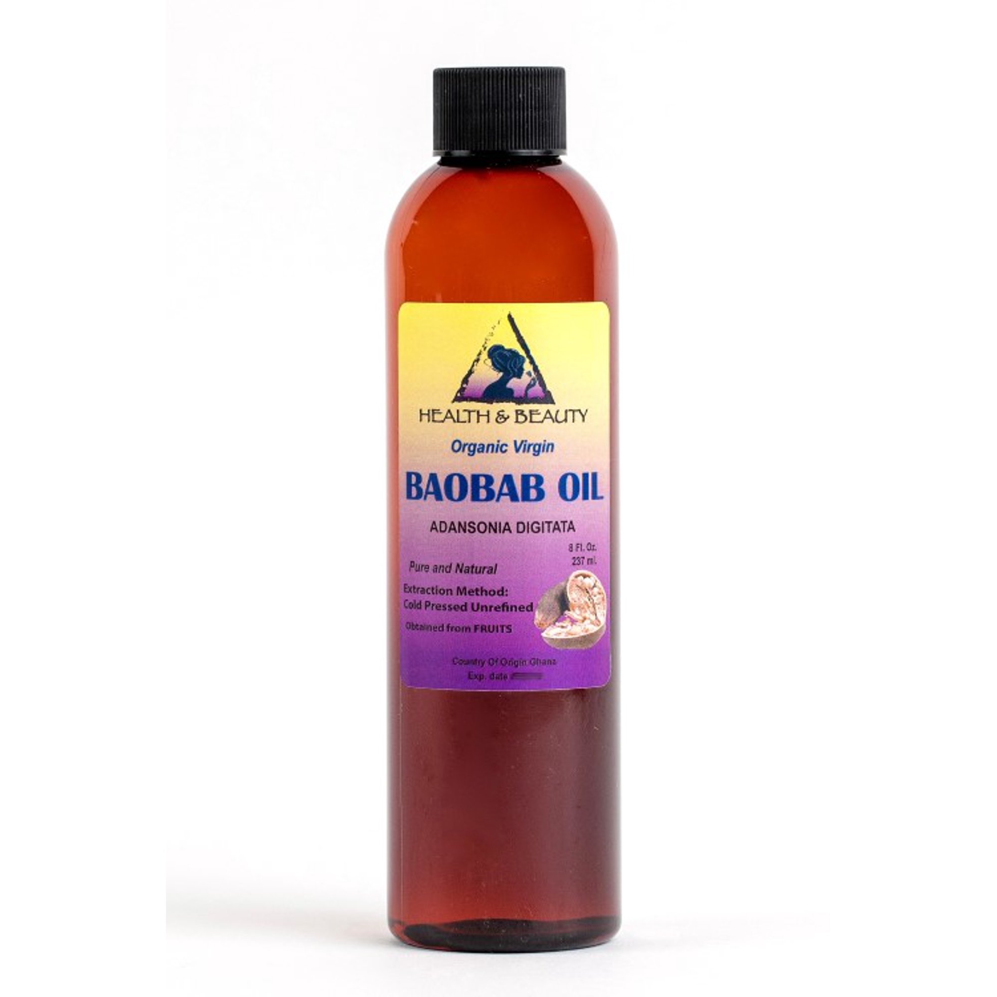 Huile De Baobab Bio 8 Oz (226g) - Pressée à Froid - Soins Peau & Cheveux - Marque LIQUID GOLD
