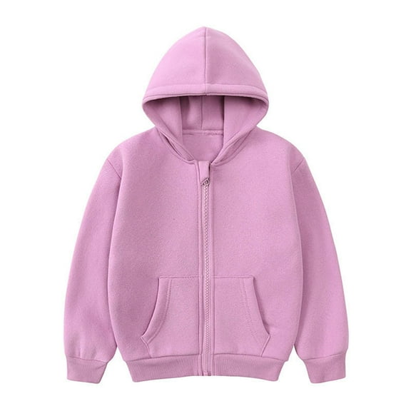 Generic Toddler Kids Baby Outwear Long Sleeve Round Neck Solid Color Jacket Zipper Hooded Windproof Long Sleeve Coats For Girls Or Boys Long Sleeve Solid Color Sweater Coats