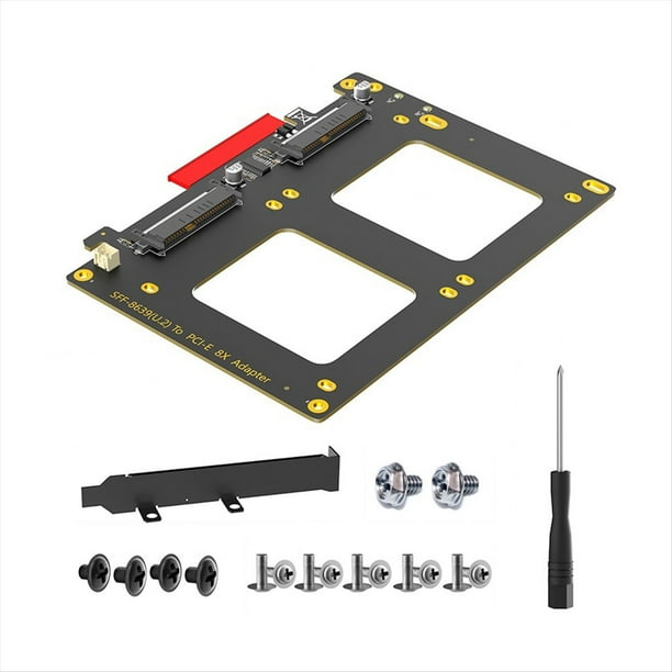 Adaptador Dual U.2 A PCIe 4.0 X8, Elevador de Tarjeta U.2 SFF-8639, Compatible con 2 SSD U.2, Compatible con Win8/10/11 Linux