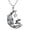 April birthstone, variant on Skull Pendant Necklace 925 Sterling Silver with Birthstone/Synthetic Moonstone/100 Languages Gemstone Gothic Jewelry Halloween Gift for Women, Wife, Mom