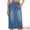 Blue, variant on Women's Long Denim Split Back Pockets Maxi Jean Skirts X-Large Deep Blue