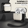 thumbnail image 2 of Rugged Case for AirPods 4 & 5, Fiber Patterns Shockproof Cover for AirPods 5th / 4th Gen with Skull Switch and Carabiner, 2 of 6
