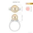 thumbnail image 5 of Angara Golden South Sea Cultured Pearl Collar Ring with Diamonds in 14K White Gold for Women | June Birthstone Jewelry for Her, 5 of 8