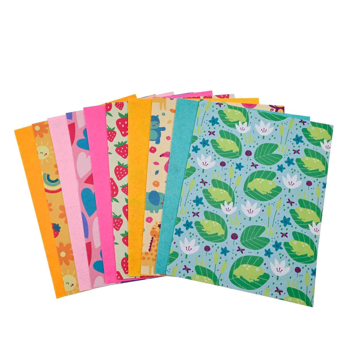 (3 pack) Hello Hobby 9" x 12" Multicolor Printed Felt Sewing & Craft Fabric, 20 Pack