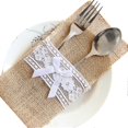 thumbnail image 5 of 10pcs/set Cutlery Container Pocket Design Large Capacity Flax Reusable Fork Flatware Storage Bag Kit, 5 of 5
