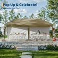 thumbnail image 4 of 10x20 Pop Up Canopy with 2 Sidewalls - Heavy Duty Outdoor Canopy Tent with Portable Roller Bag, Brown, 4 of 7