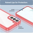 thumbnail image 4 of Case for Samsung Galaxy S23 Phone Case Slim Dropproof [Defend from Drop/Scratch/Slip/Fingerprint] Clear Acrylic Hard Back Soft TPU Bumper Hybrid Phone Cover for Samsung Galaxy S23-Red, 4 of 8
