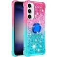 thumbnail image 2 of Slim Fit Phone Case for Samsung Galaxy S23 FE, Bling Shiny Quicksand Effect TPU Bumper Case with Four Corners Heavy Anti-Fall Protection Case for Galaxy S23 FE,Pink Blue, 2 of 14